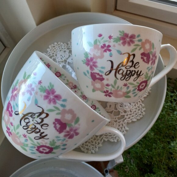 Portobello by Design Coffee/Tea "Be happy" Mug 20 oz - Picture 4 of 6